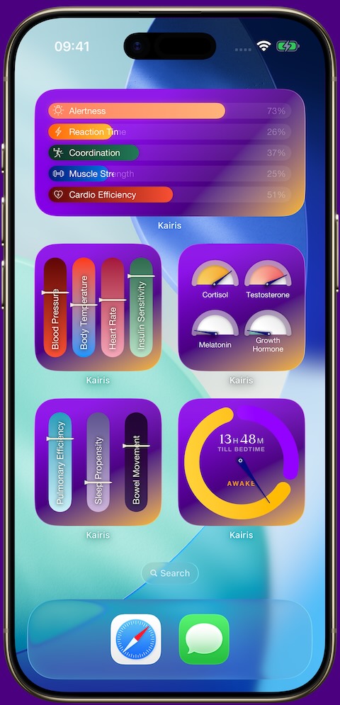Kairis Widgets screen